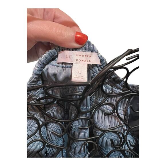 LC Lauren Conrad Smocked Velvet Mini Dress New Without Tags MSRP $64.00 - Picture 8 of 12